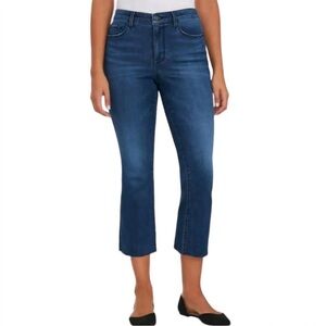 Social Standard By Sanctuary Mid Rise Kick Crop Raw Hem Denim Jeans